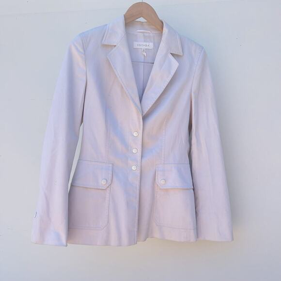 Escada White Business Blazer Jacket Cream Single Breasted Snaps 36 Small - Picture 2 of 11